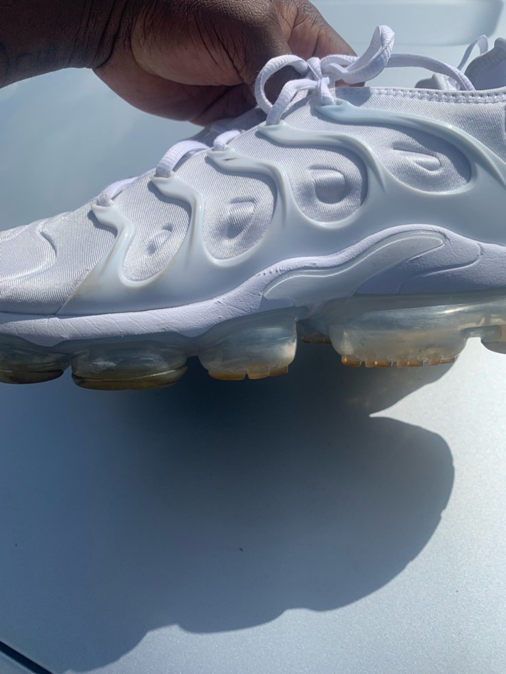 Nike White Air Vapormax Plus Lightweight Sneakers - Picture 6 of 8